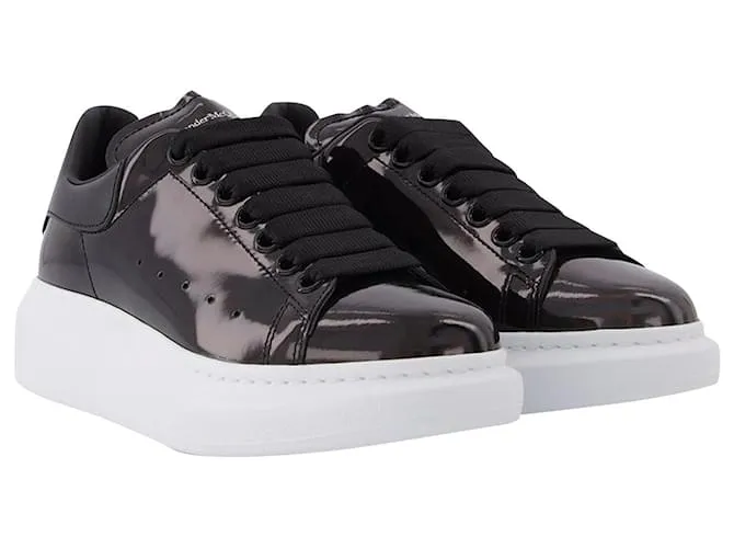 Alexander Mcqueen Deportivas Oversize en Piel Negra Negro 