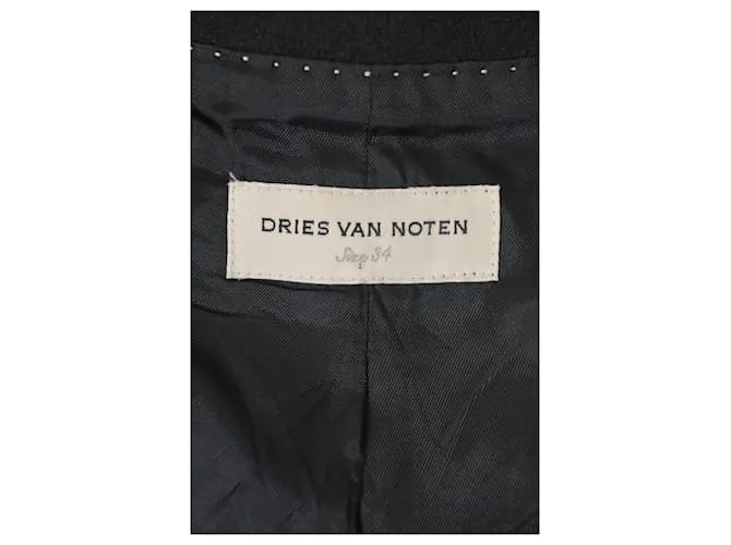 Americana Dries Van Noten de lana negra Negro 