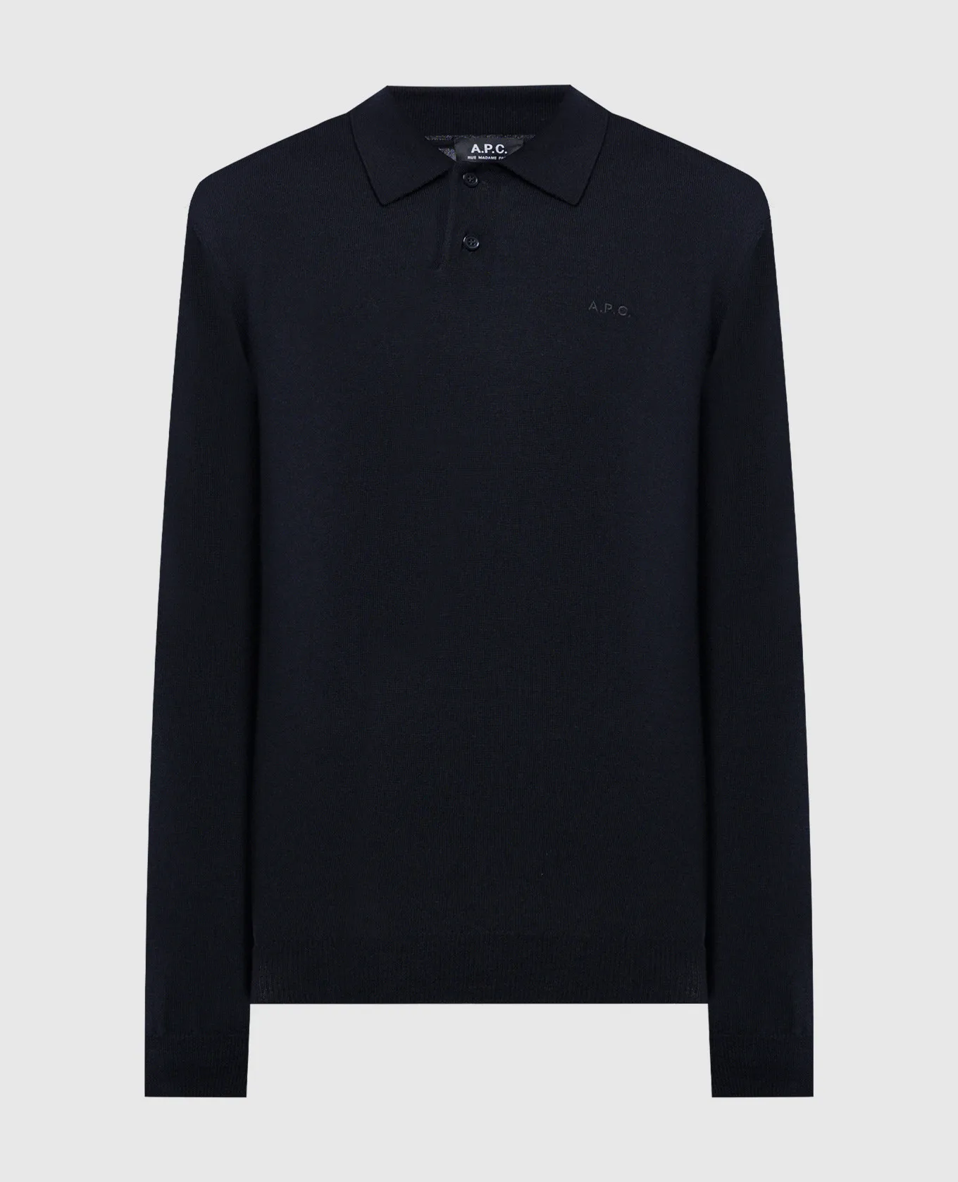 A.P.C JERRY blue wool polo shirt