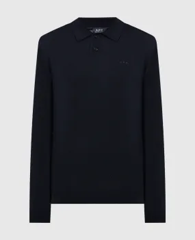 A.P.C JERRY blue wool polo shirt