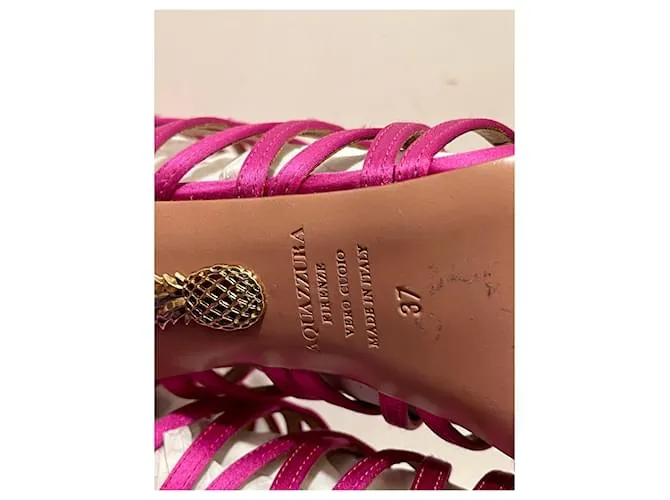 Aquazzura Sandalias jaula o gladiador rosa Elophe 