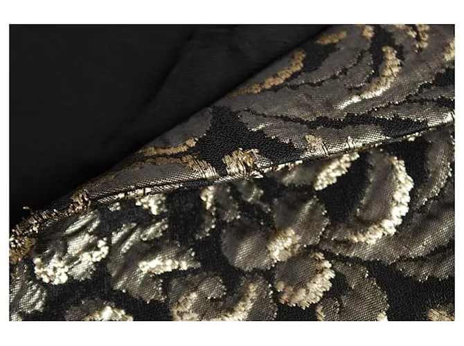 Balmain Balmaın, Americana tejida en jacquard en negro y dorado 