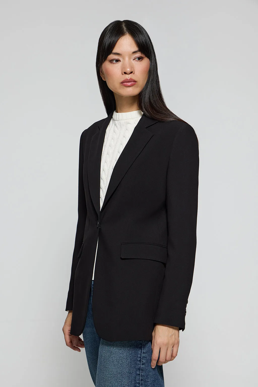 Blazer negra abotonada con detalles Polo Club