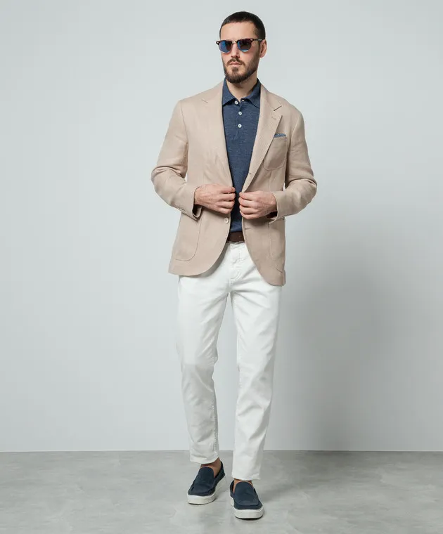 Brunello Cucinelli Blue melange polo