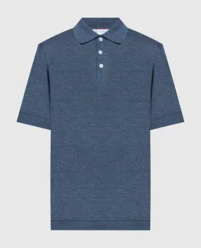 Brunello Cucinelli Blue melange polo