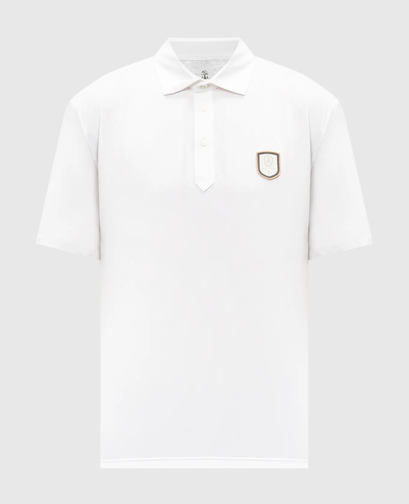 Brunello Cucinelli White polo with logo patch