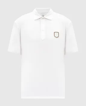 Brunello Cucinelli White polo with logo patch