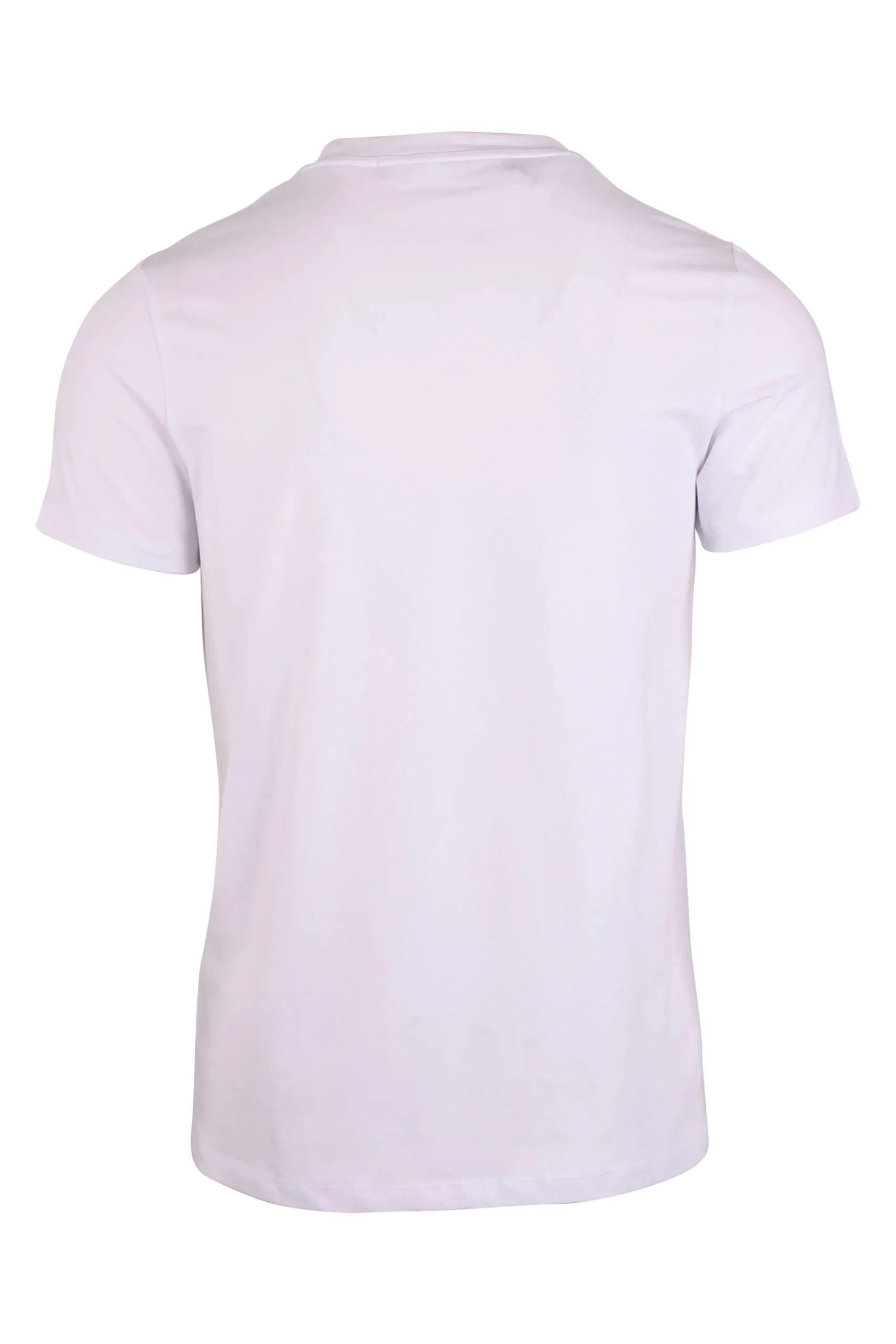 Camiseta blanca con bolsillo con cremallera y logo blanco en parche