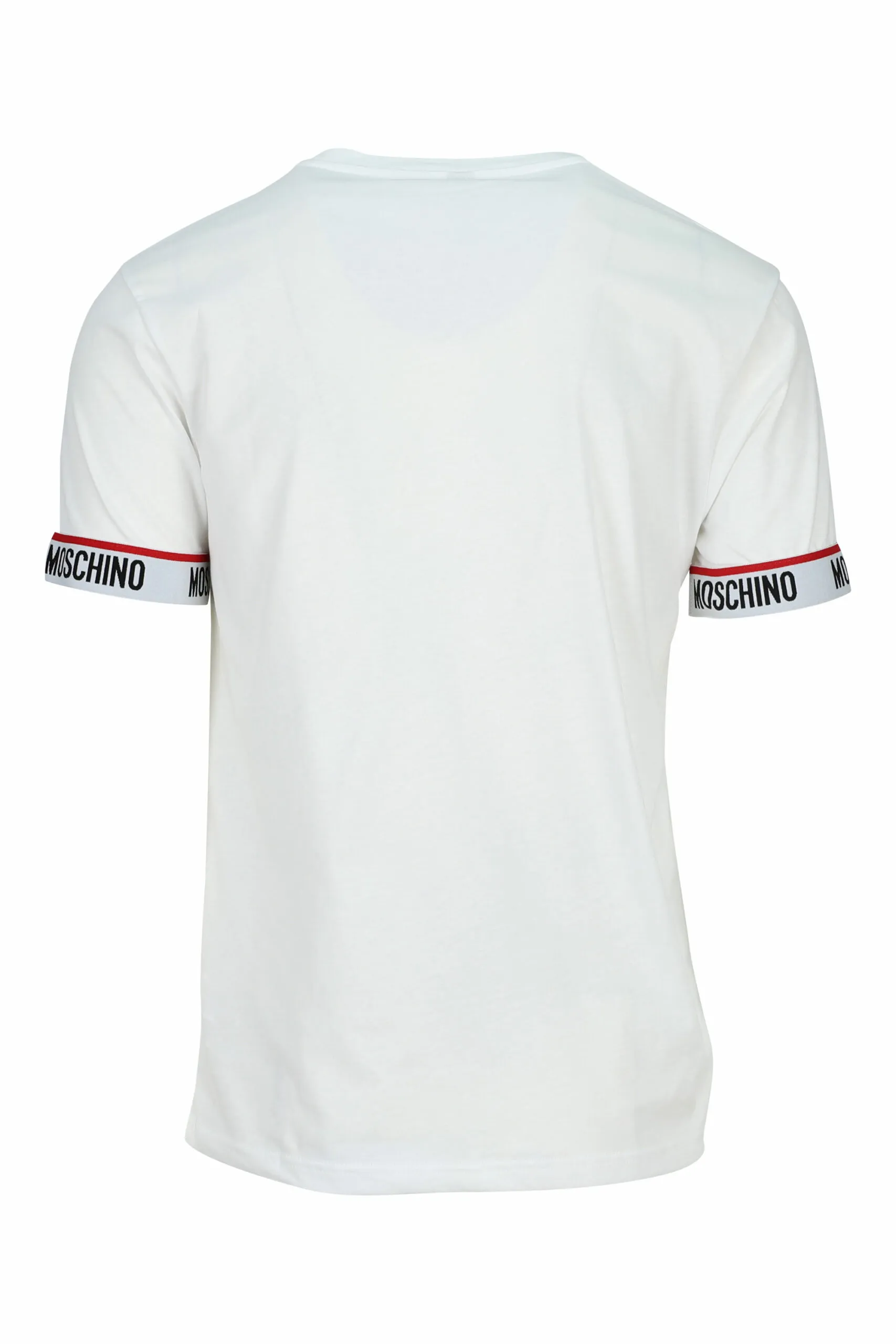 Camiseta blanca con logo blanco en mangas