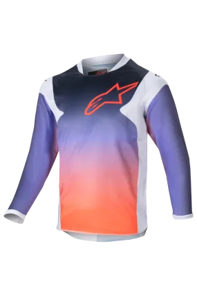 Camiseta de Cross Niño Alpinestars Racer Hoen Gris Claro-Naranja-Negro