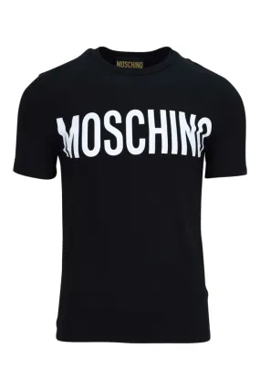 Camiseta negra con maxilogo clásico blanco