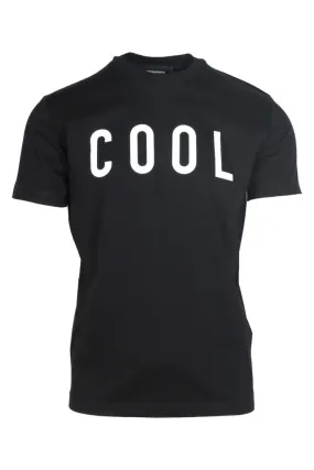 Camiseta negra Cool en blanco