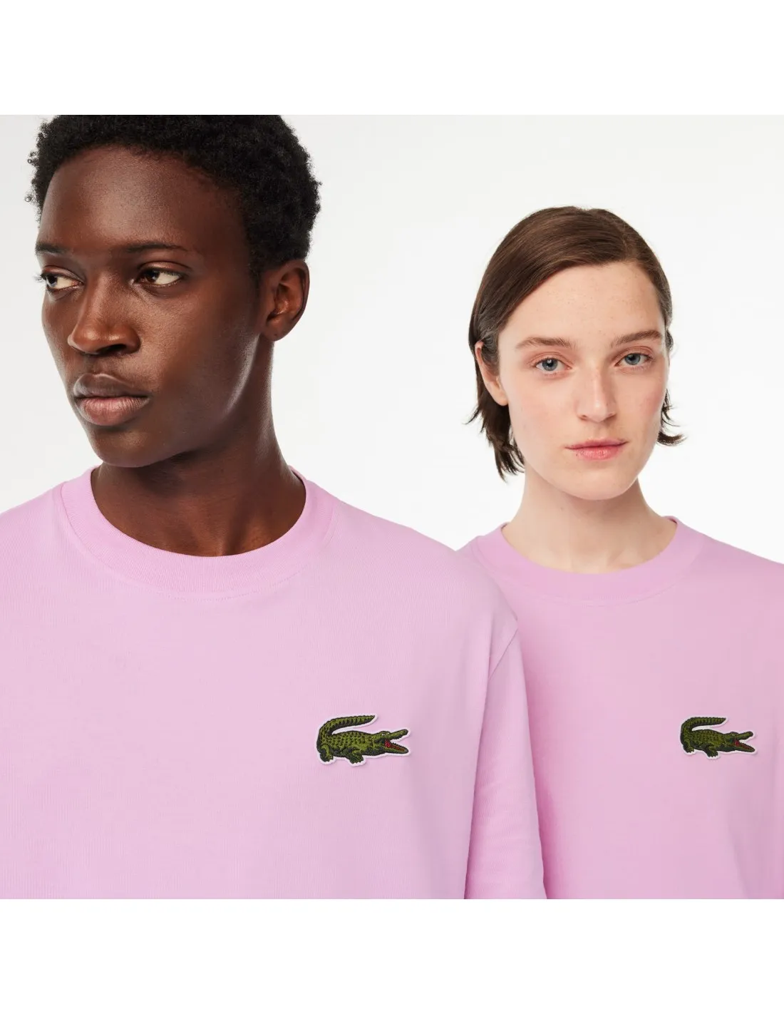 Camiseta unisex loose fit en algodón ecológico con cocodrilo de gran tamaño de Lacoste