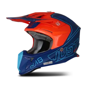 Casco de Cross Just1 J18 Mips® Vertigo Azul-Blanco-Naranja