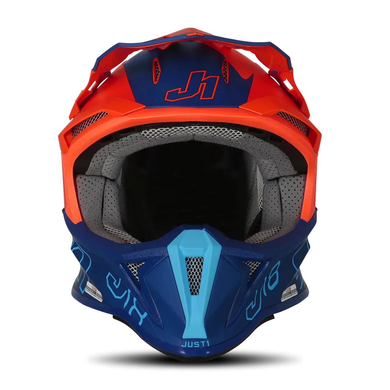 Casco de Cross Just1 J18 Mips® Vertigo Azul-Blanco-Naranja