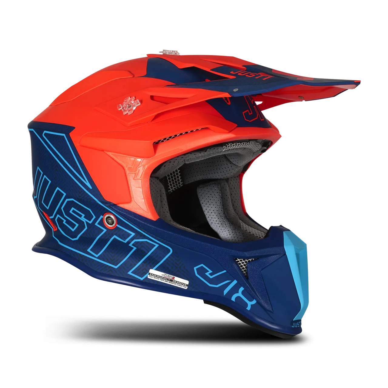 Casco de Cross Just1 J18 Mips® Vertigo Azul-Blanco-Naranja