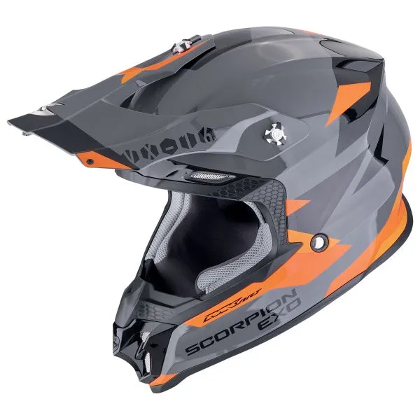 Casco Scorpion Varilla VX-16 Evo Air Gris Naranja 