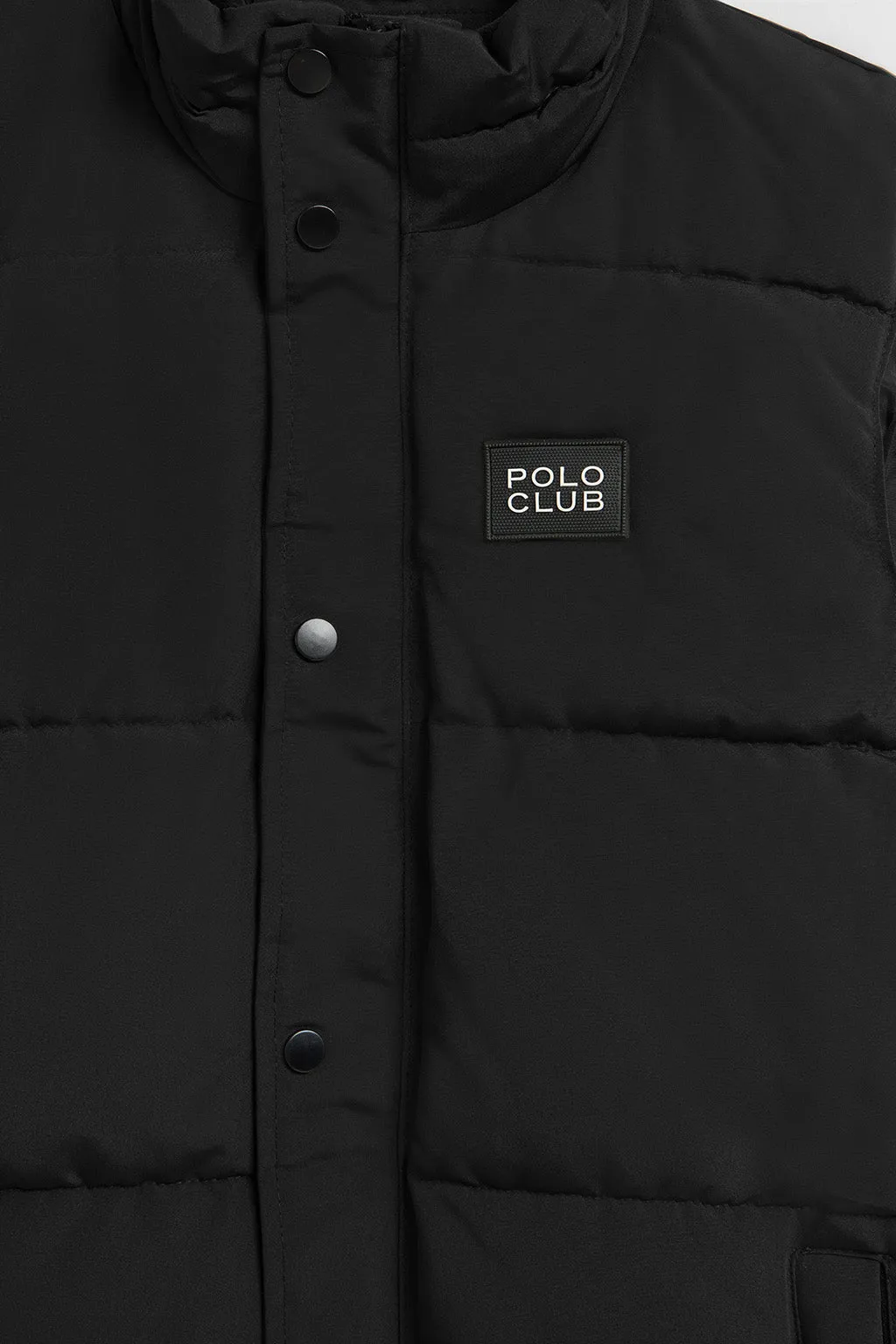 Chaleco negro acolchado con parche engomado Polo Club