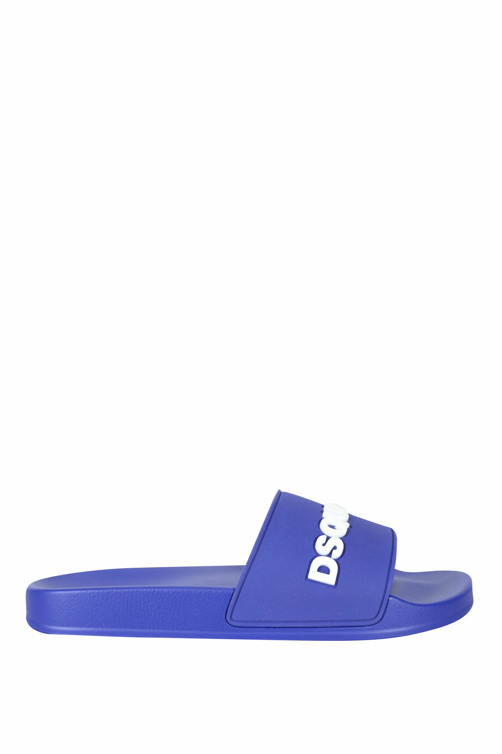 Chanclas azules con maxilogo blanco