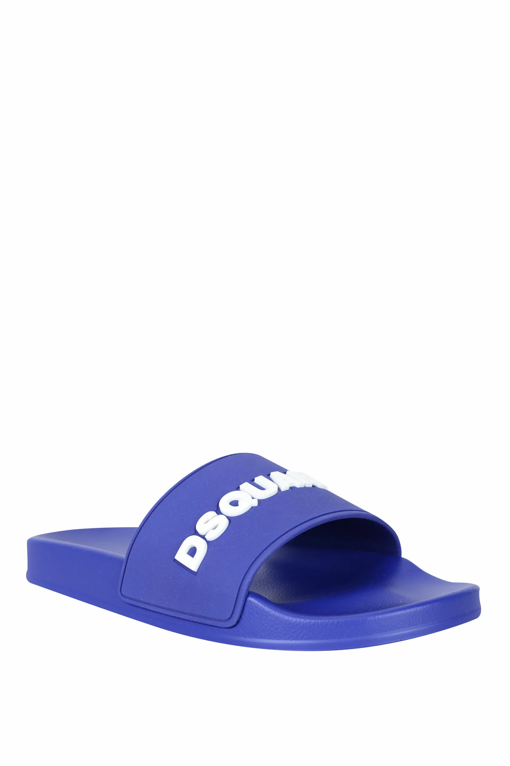 Chanclas azules con maxilogo blanco