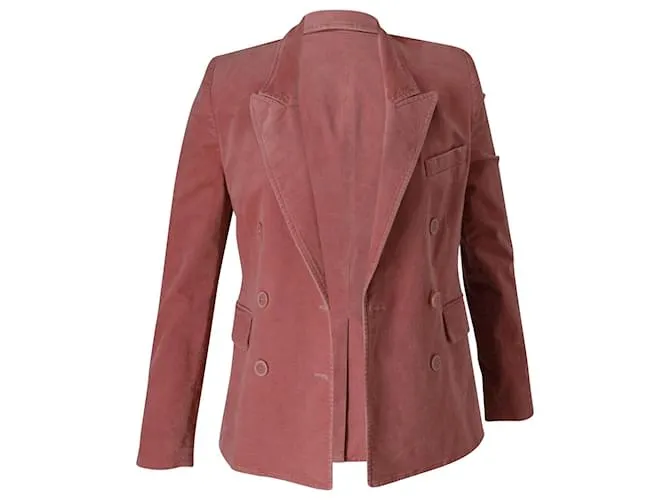 Chaqueta americana Isabel Marant Etoile con botonadura en terciopelo rosa 