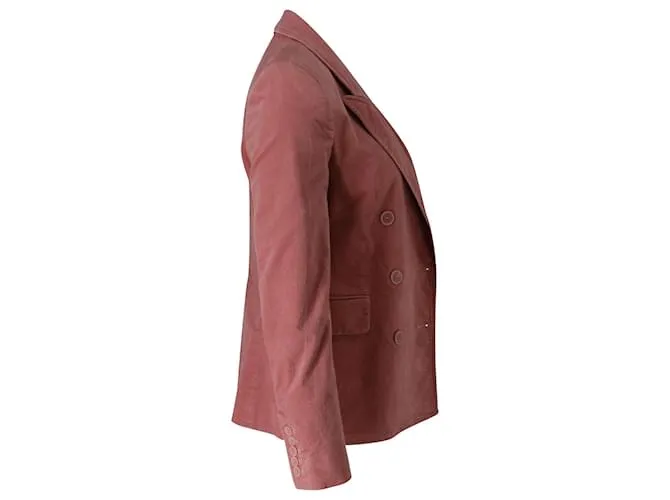 Chaqueta americana Isabel Marant Etoile con botonadura en terciopelo rosa 