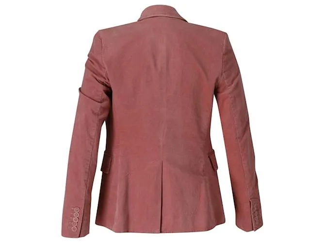 Chaqueta americana Isabel Marant Etoile con botonadura en terciopelo rosa 