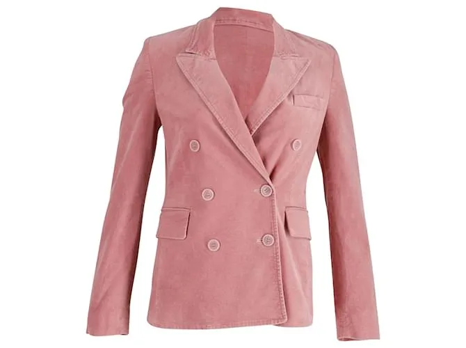 Chaqueta americana Isabel Marant Etoile con botonadura en terciopelo rosa 