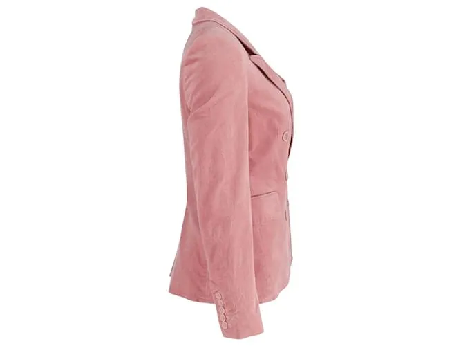 Chaqueta americana Isabel Marant Etoile con botonadura en terciopelo rosa 