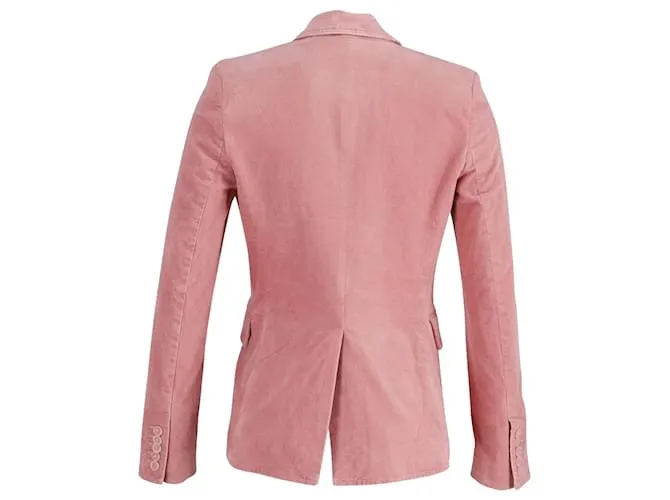 Chaqueta americana Isabel Marant Etoile con botonadura en terciopelo rosa 