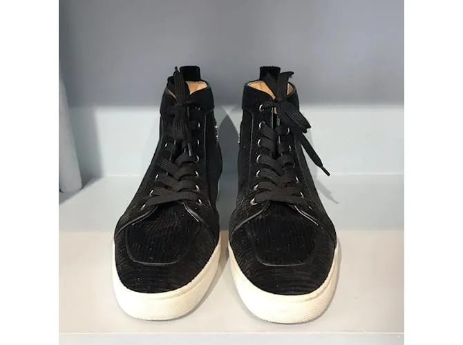 CHRISTIAN LOUBOUTIN Deportivas T.UE 39 terciopelo Negro 