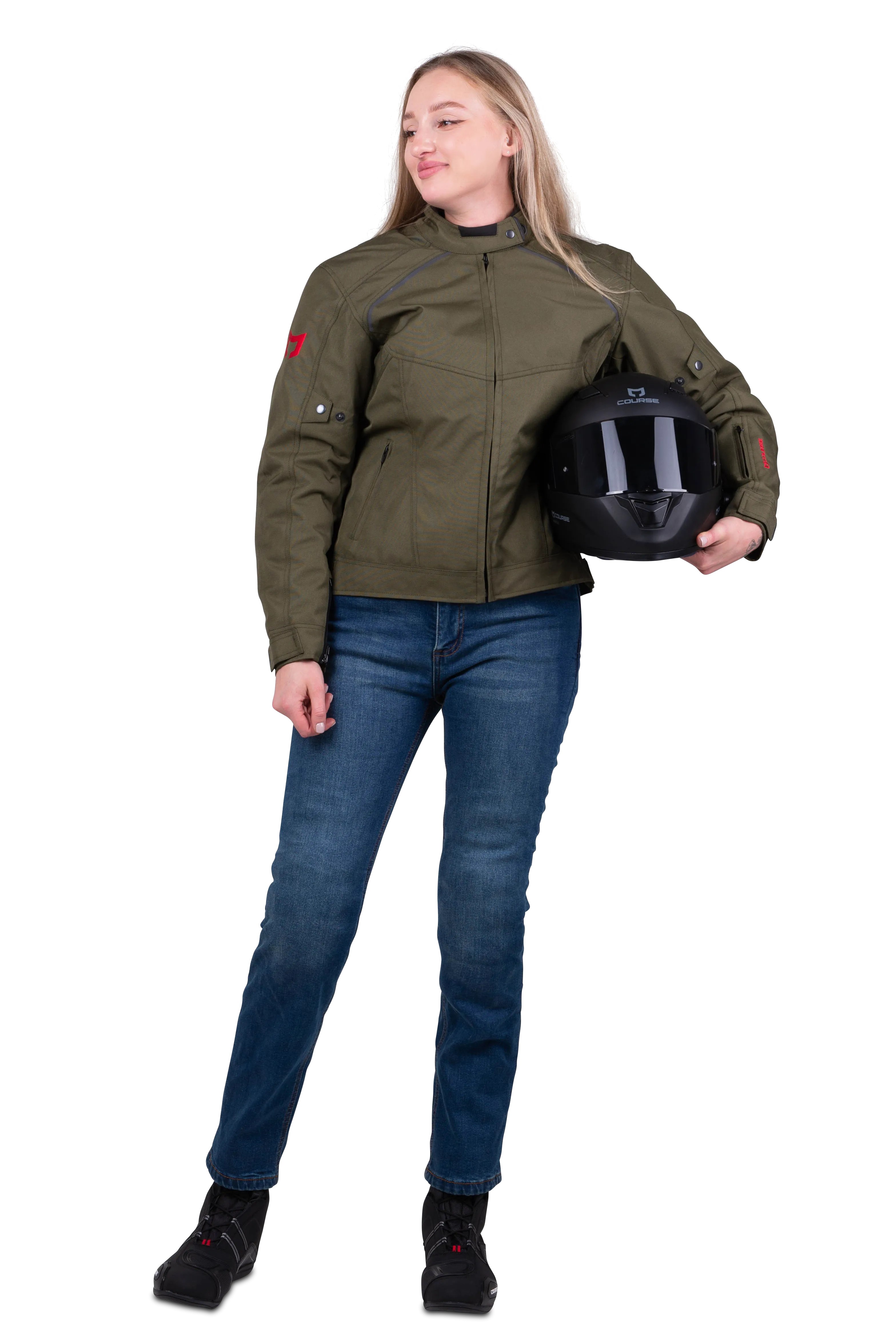 Conjunto de Moto Mujer Course Two Seasons 3.0 Verde Caqui