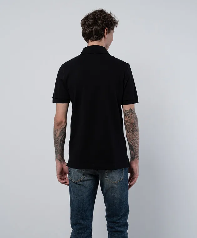 Dolce&Gabbana Black polo with metallic logo