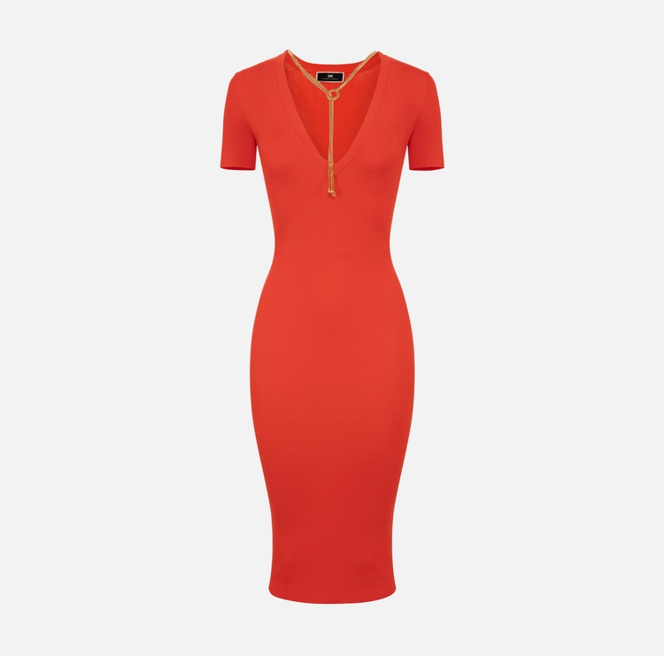 Elisabetta Franchi dress knitted naranja