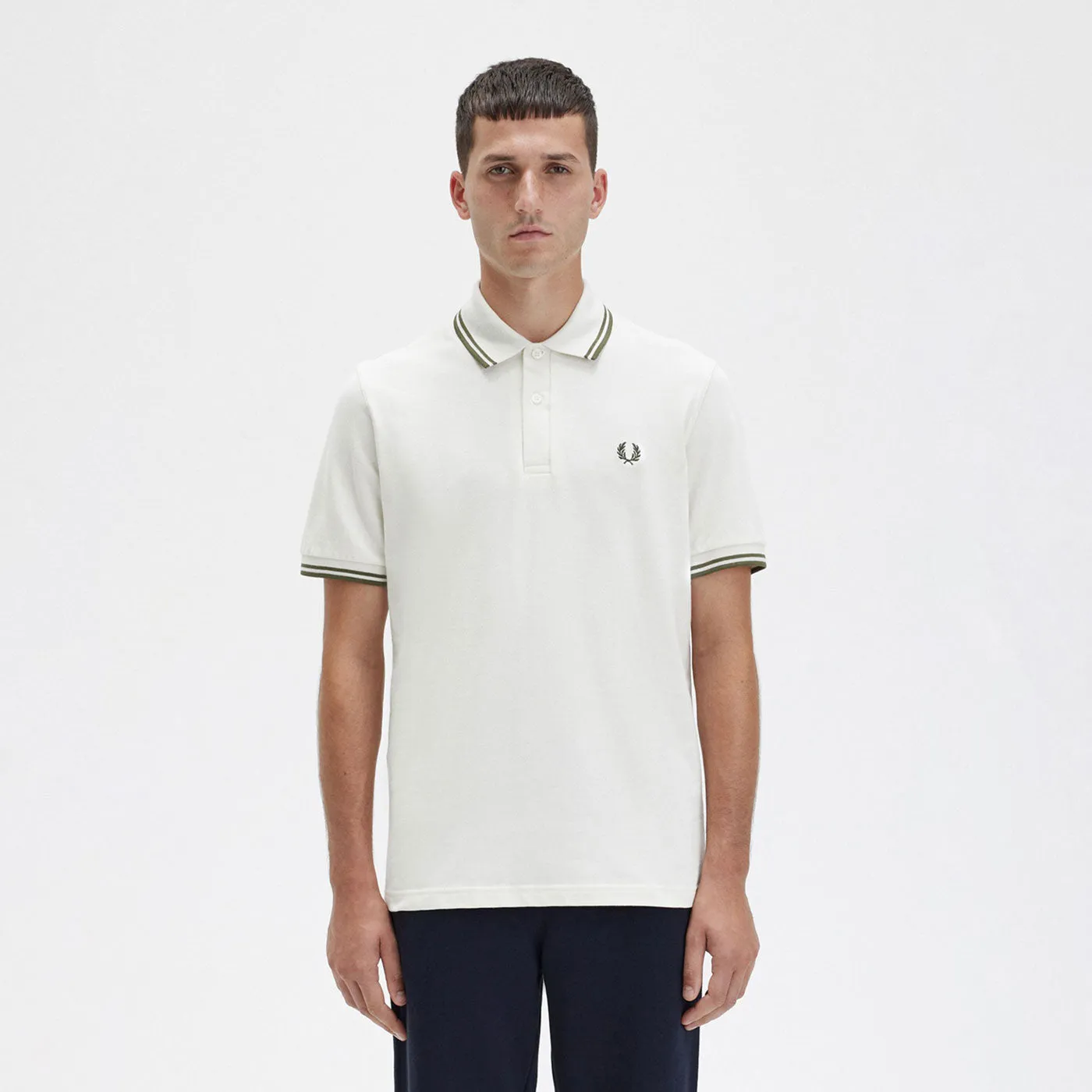 Fred Perry Polo R53 Ecru/Uniform Green