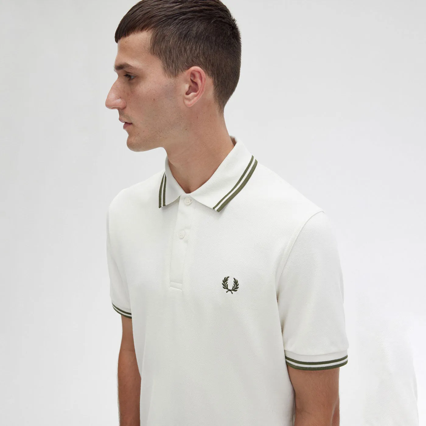 Fred Perry Polo R53 Ecru/Uniform Green