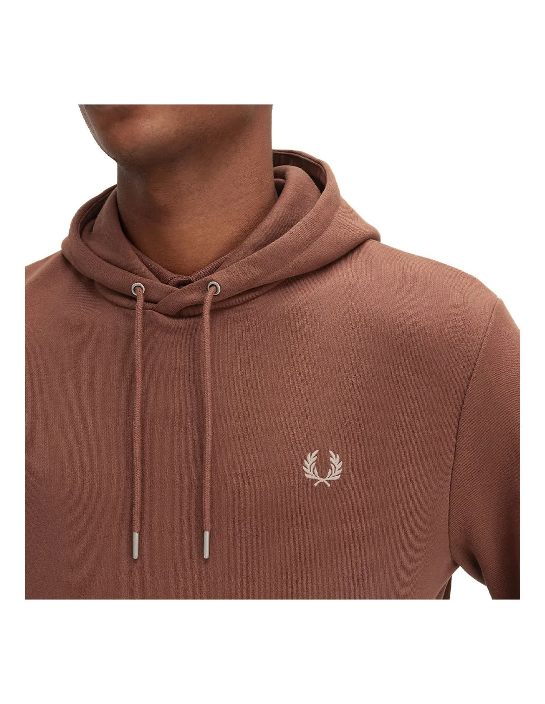 FRED PERRY TIPPED HOODIE WHISKY BROWN/PORRIDGE MARL