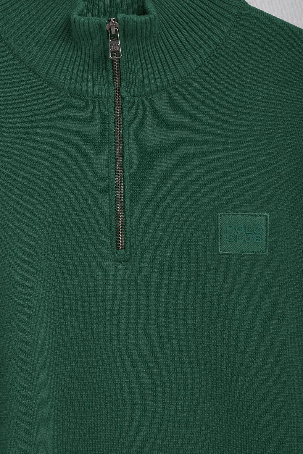 Jersey de punto Koda color verde con cremallera y detalles Polo Club