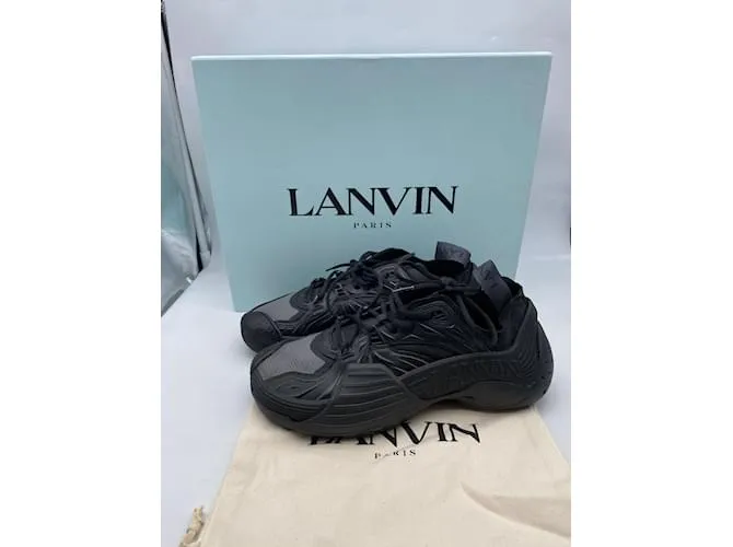 LANVIN Deportivas T.UE 42 poliéster Negro 