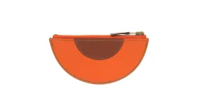 Monedero de cuero naranja Hermès Fruit Castaño 