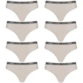 MONT EMILIAN "Colmar" Mujer Pack de 8 tangas gris claro