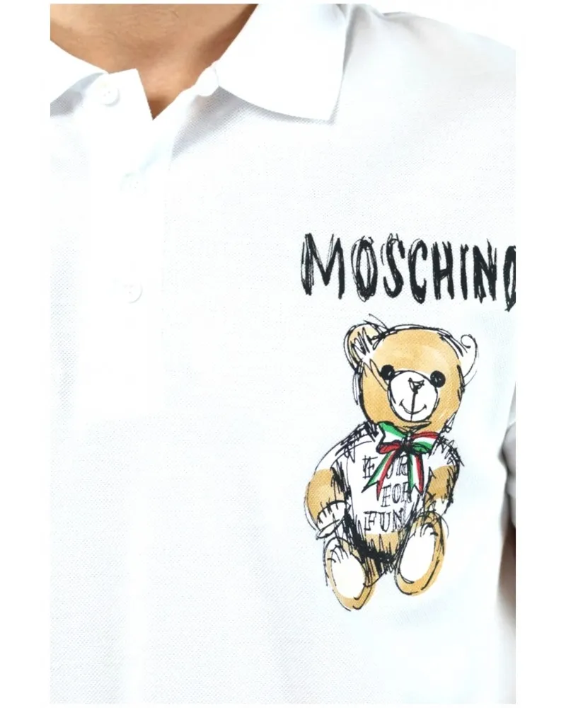 MOSCHINO - Polo de Piqué Teddy Small con Lazo