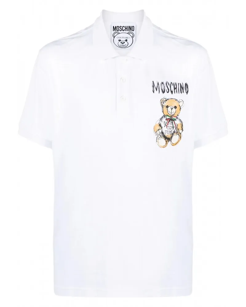 MOSCHINO - Polo de Piqué Teddy Small con Lazo