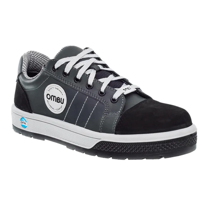 OMBU ZAPATILLA SNEAKER INY.PU CUERO FLOR NEGRO CON PUNTERA COMPOSITE 