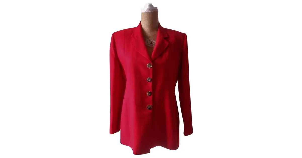 Oscar de la Renta Americana o chaqueta vintage en rojo fuego Roja 