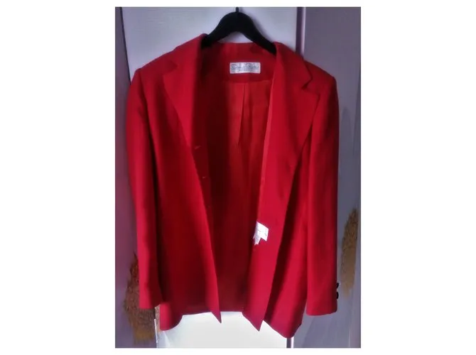 Oscar de la Renta Americana o chaqueta vintage en rojo fuego Roja 