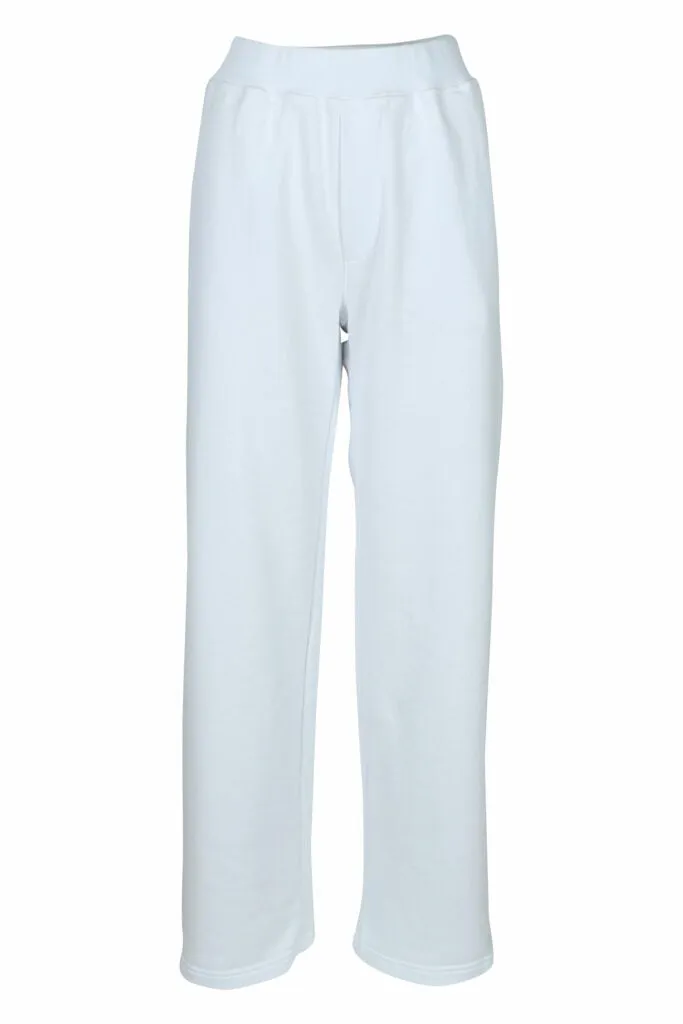 Pantalón blanco ancho con logo