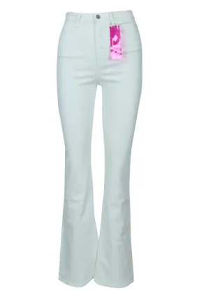 Pantalón blanco Natie con etiqueta fucsia