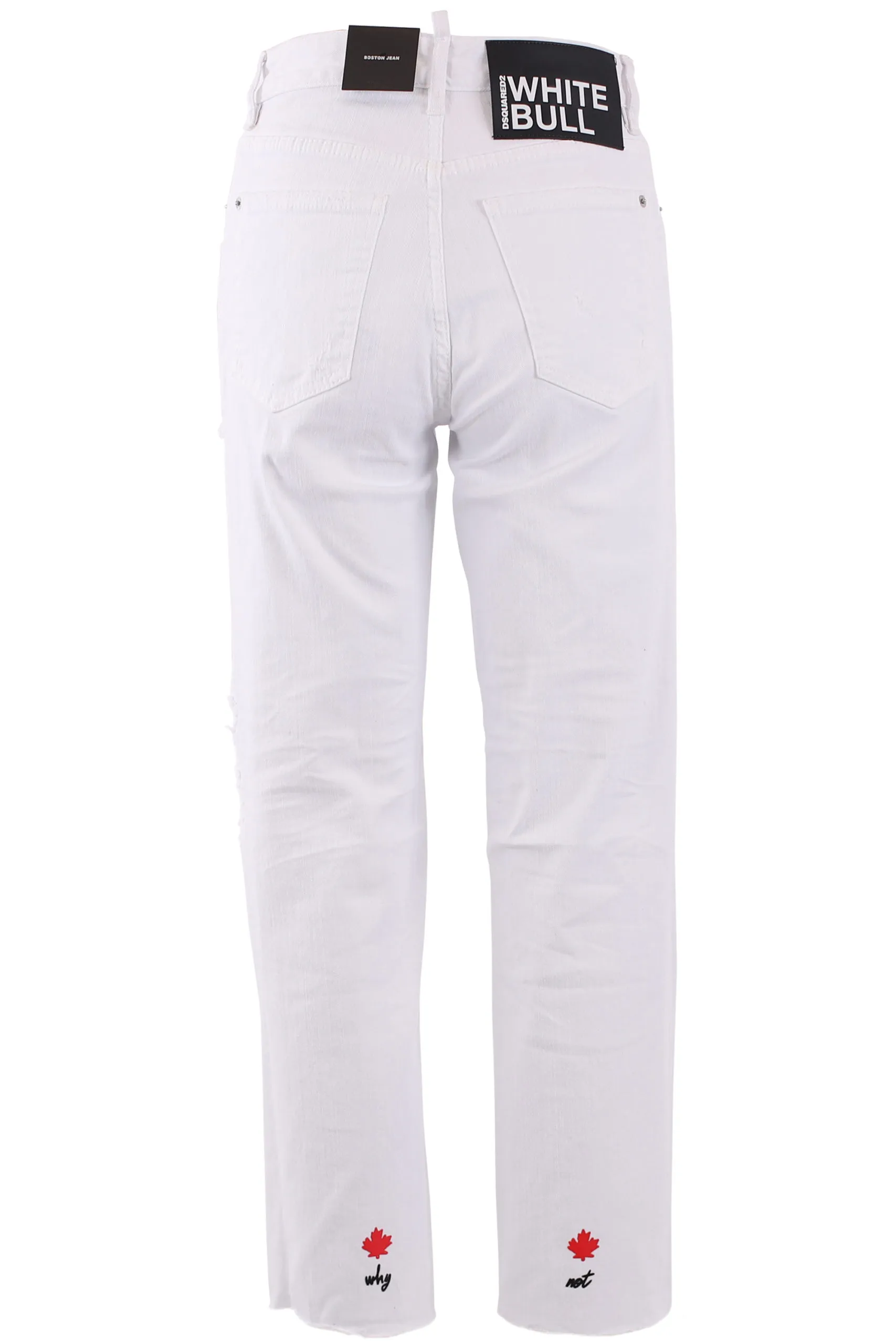 Pantalón tejano blanco desgastado 