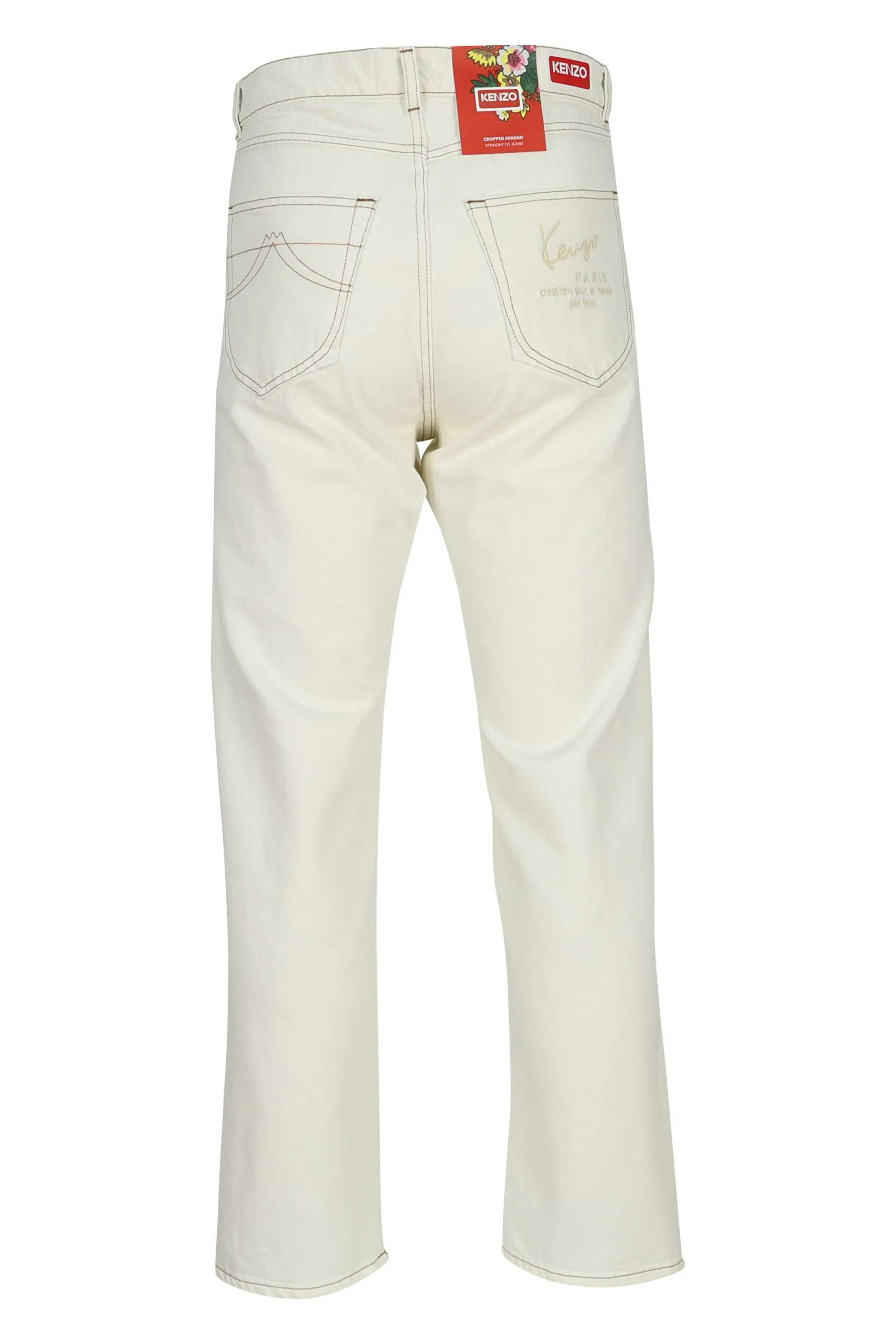 Pantalón vaquero blanco con logo 